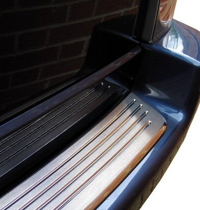 Range Rover L322 Rear Bumper Step Cover - Brushed Stainless - Click Image to Close